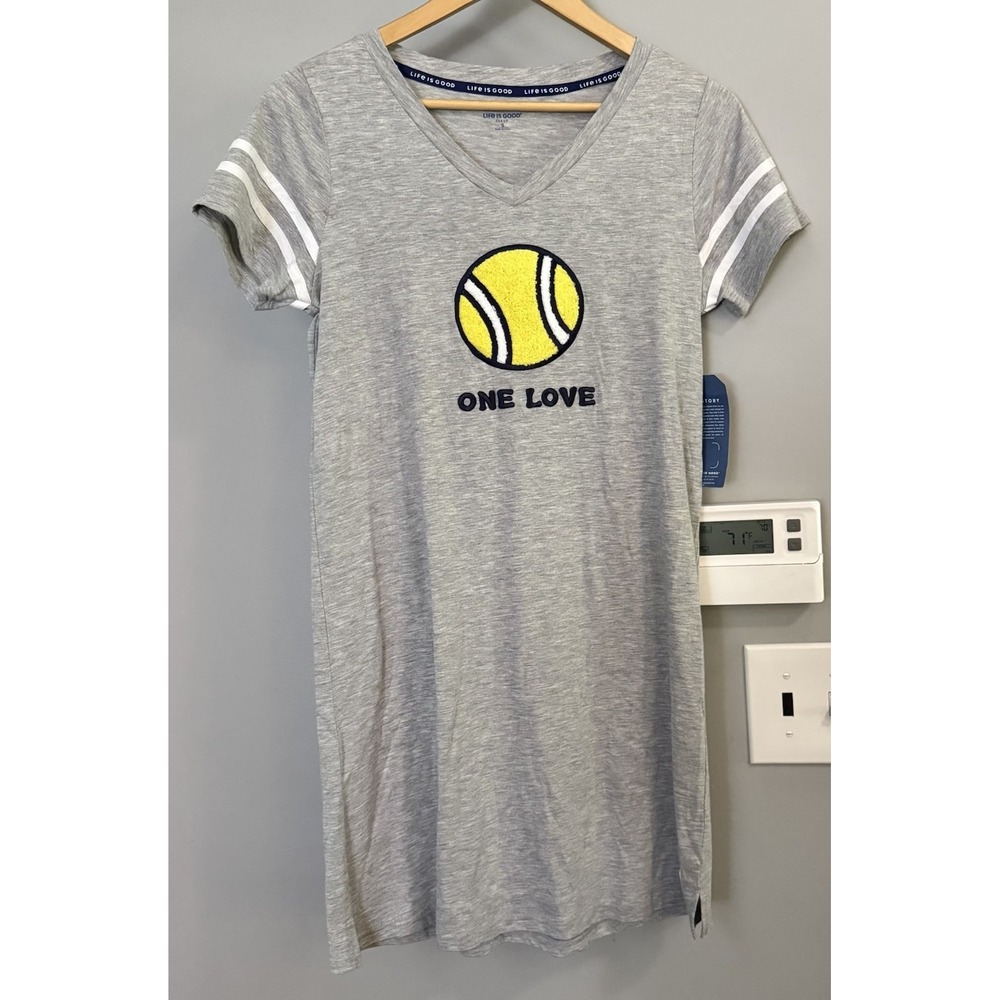 Life is Good Sleep Dress Softball Tennis Nightgown Coverup Women's Small New